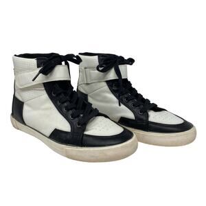 Black white hightop sneakers Guess mens 9